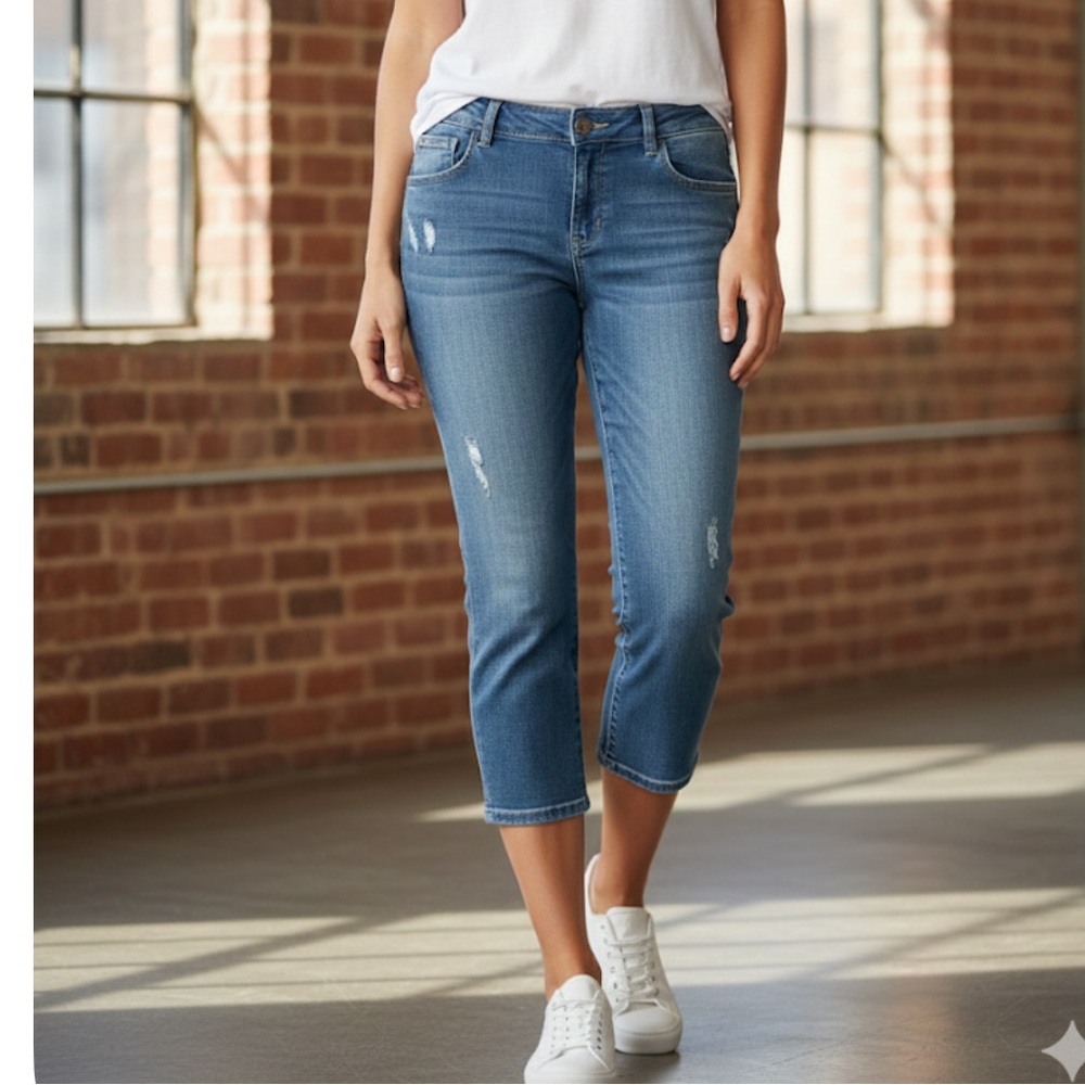 Simply Vera Vera Wang Skinny Jeans Women's Size 6 Medium Wash Distressed